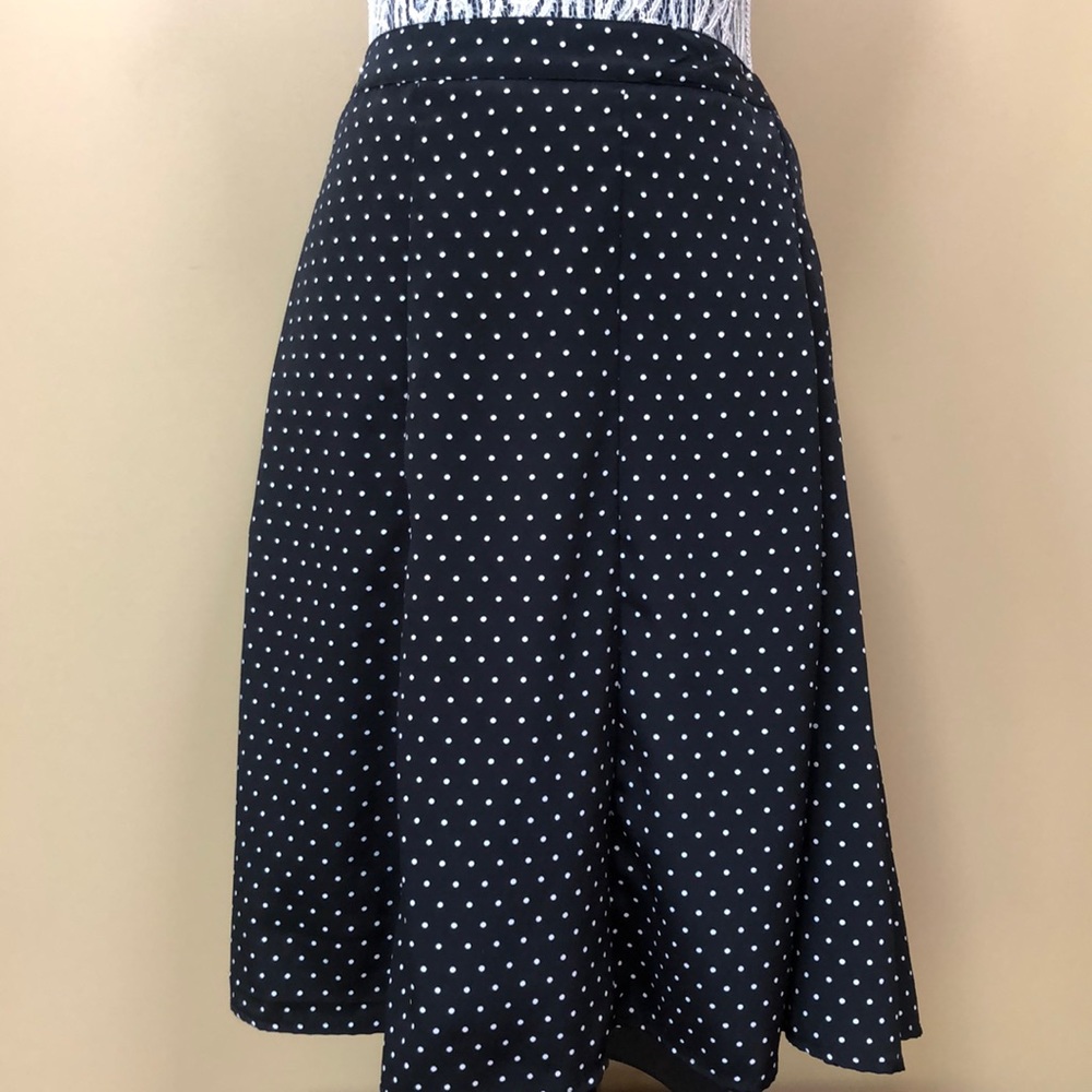🔥3/$20.Reitmans Women's Skirt Navy Polka Dot.